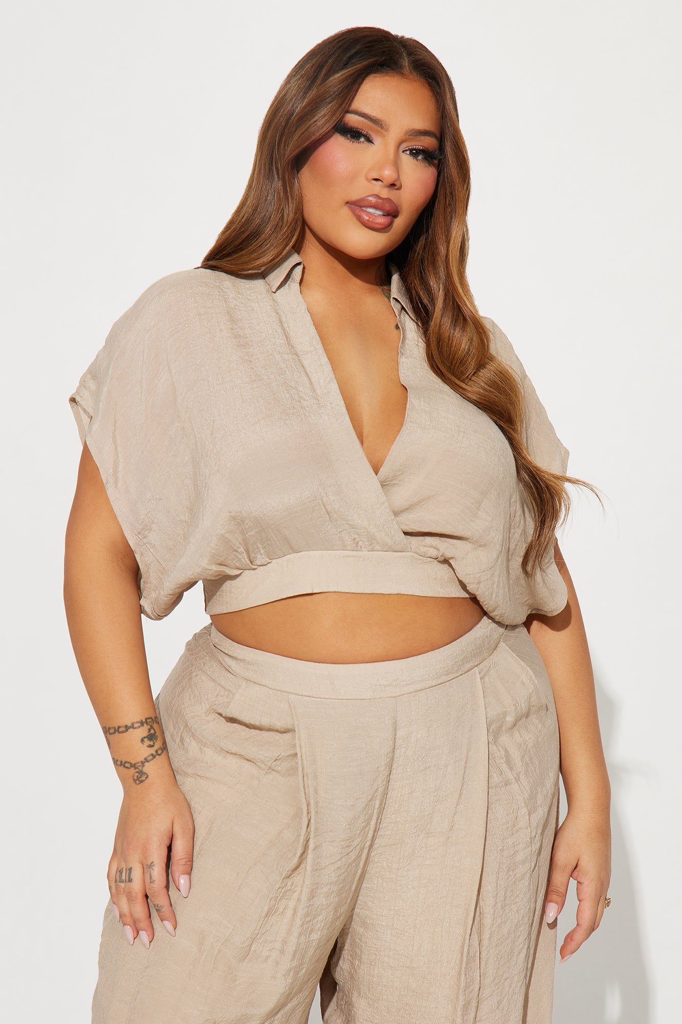 Mea Gauze Pant Set - Taupe sold by Fashion Nova product image thumbnail 5