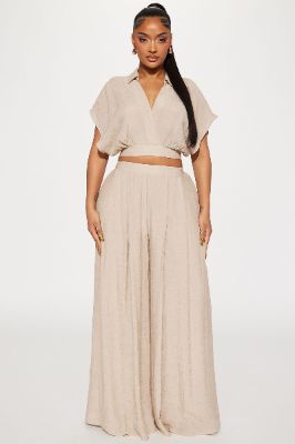 Mea Gauze Pant Set - Taupe made by Fashion Nova