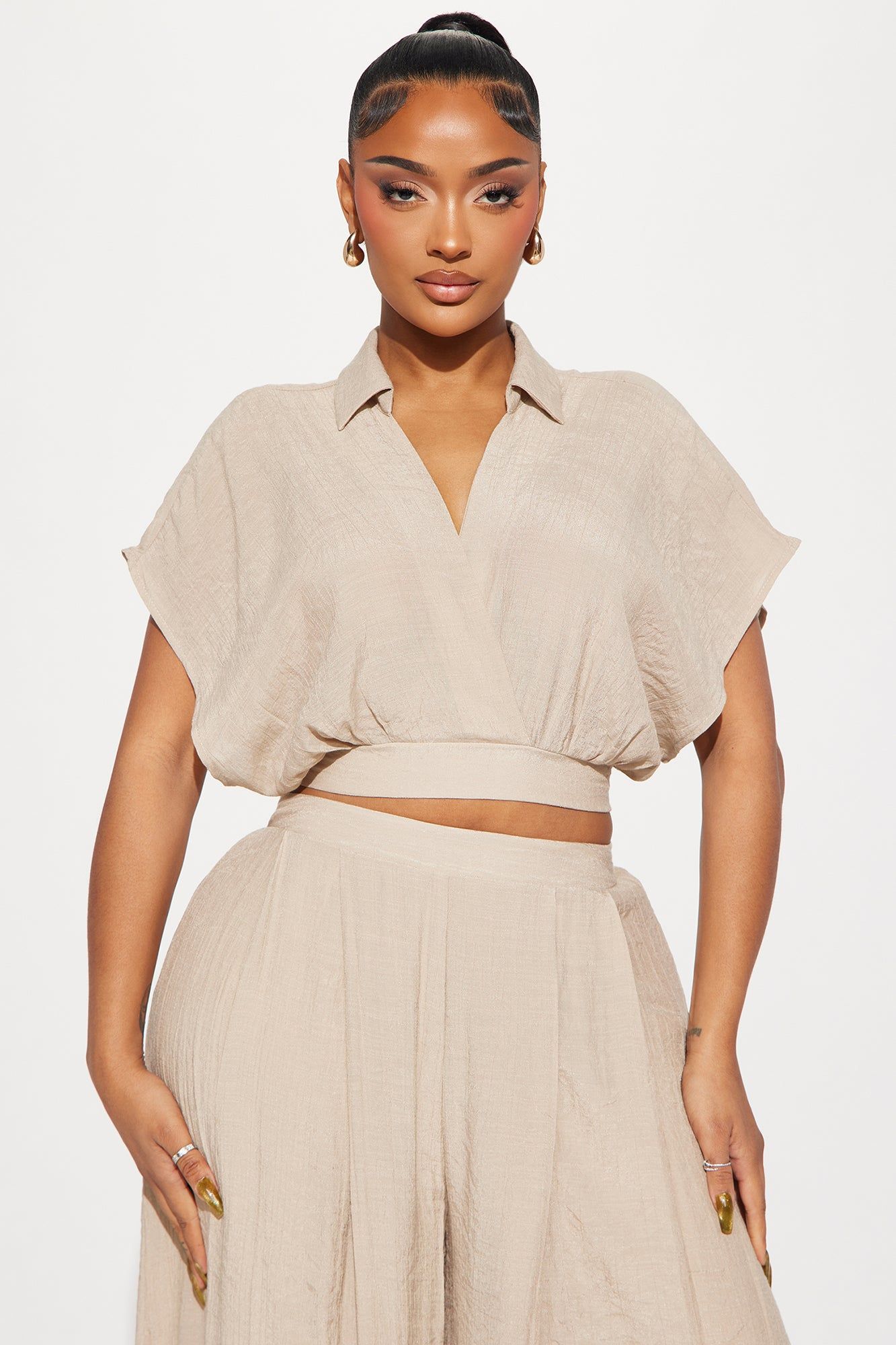 Mea Gauze Pant Set - Taupe sold by Fashion Nova product image thumbnail 2