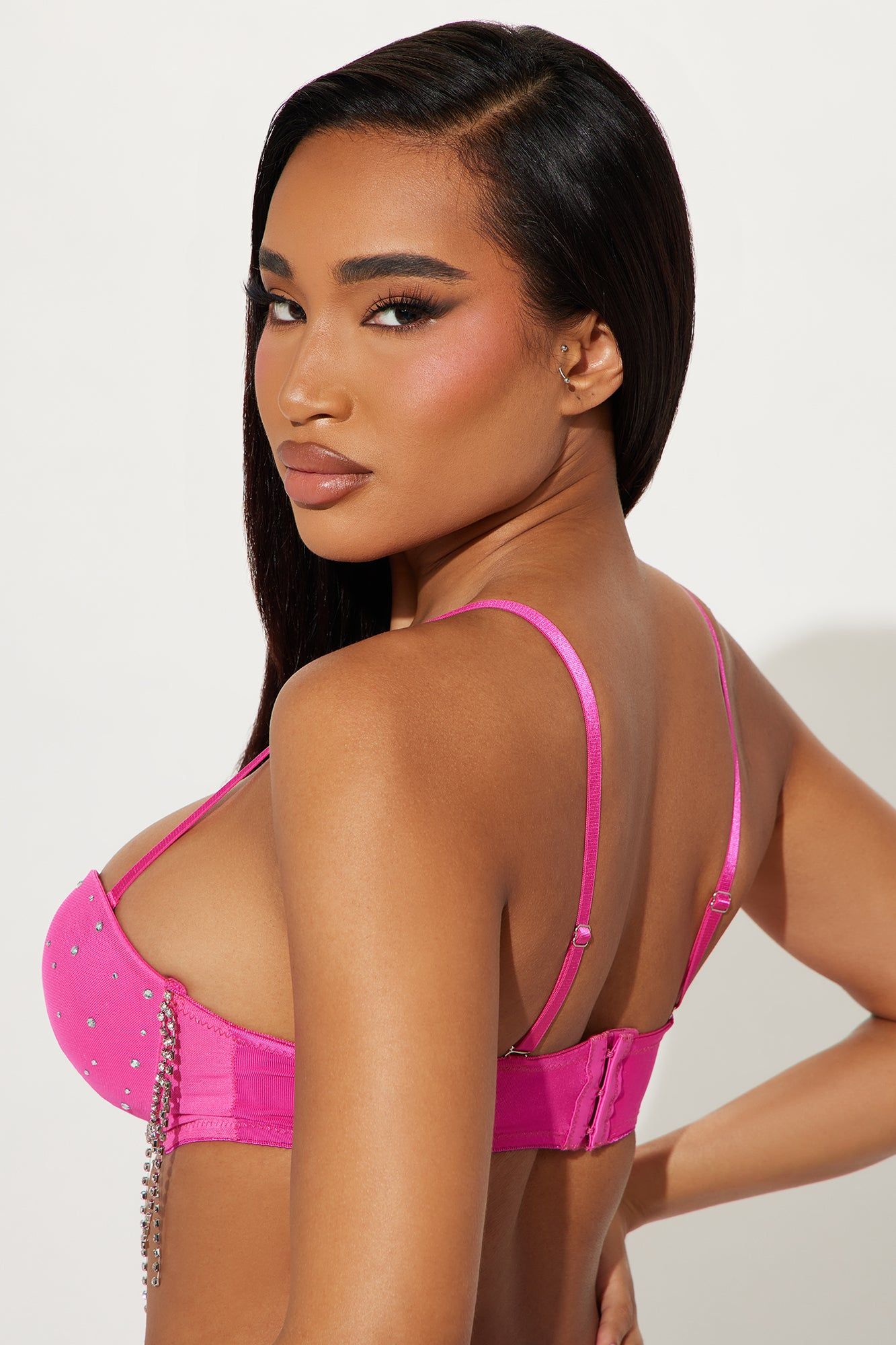 Your Eyes On Me Rhinestone Bra - Hot Pink sold by Fashion Nova product image thumbnail 3