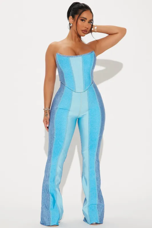 Rio Color Block Bandage Pant Set - Blue sold by Fashion Nova