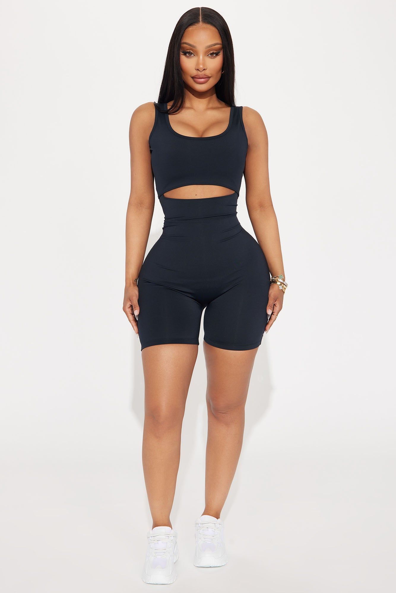 Fast Cycle Active Romper - Black sold by Fashion Nova