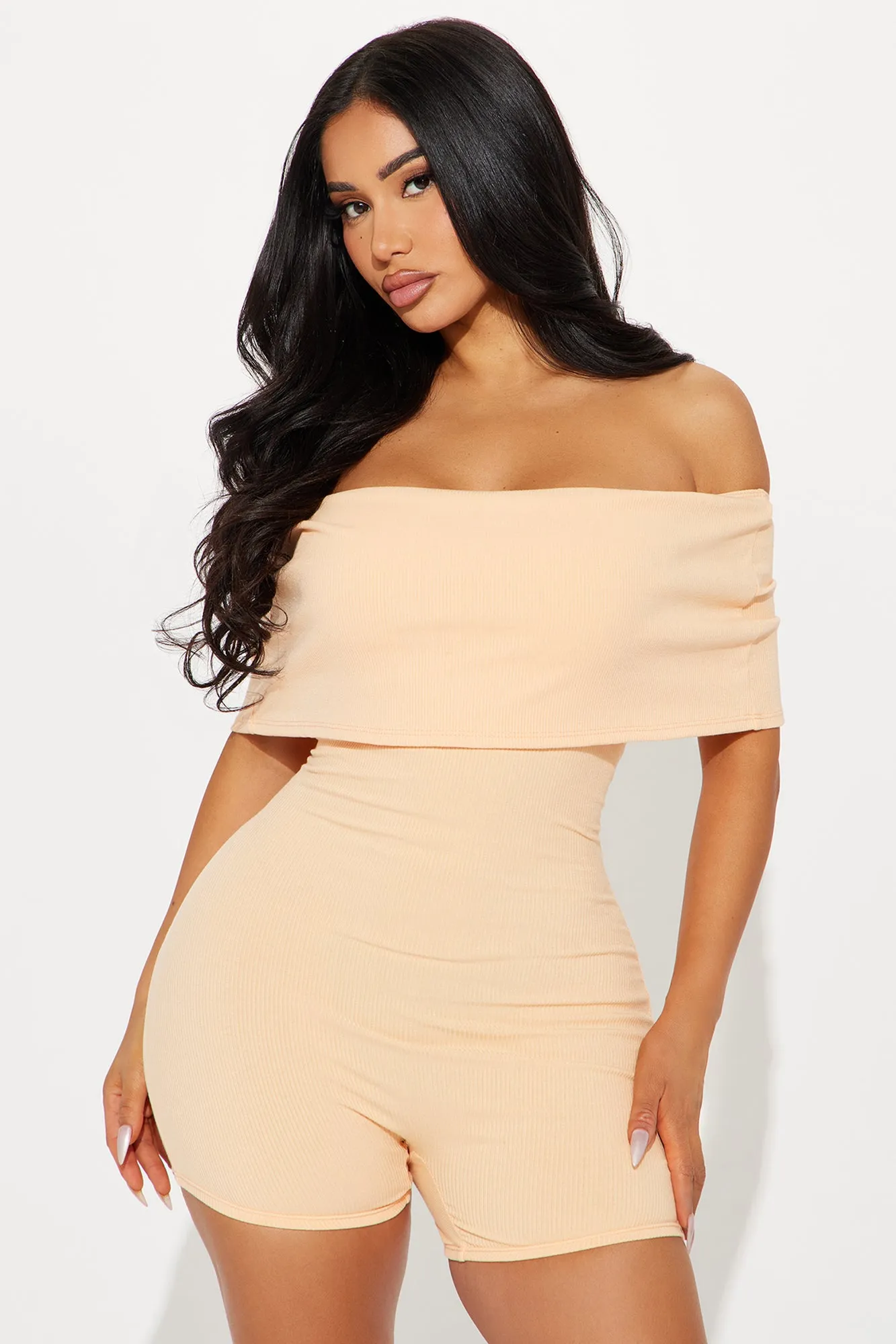 Sienna Snatched Romper - Peach sold by Fashion Nova product image thumbnail 2