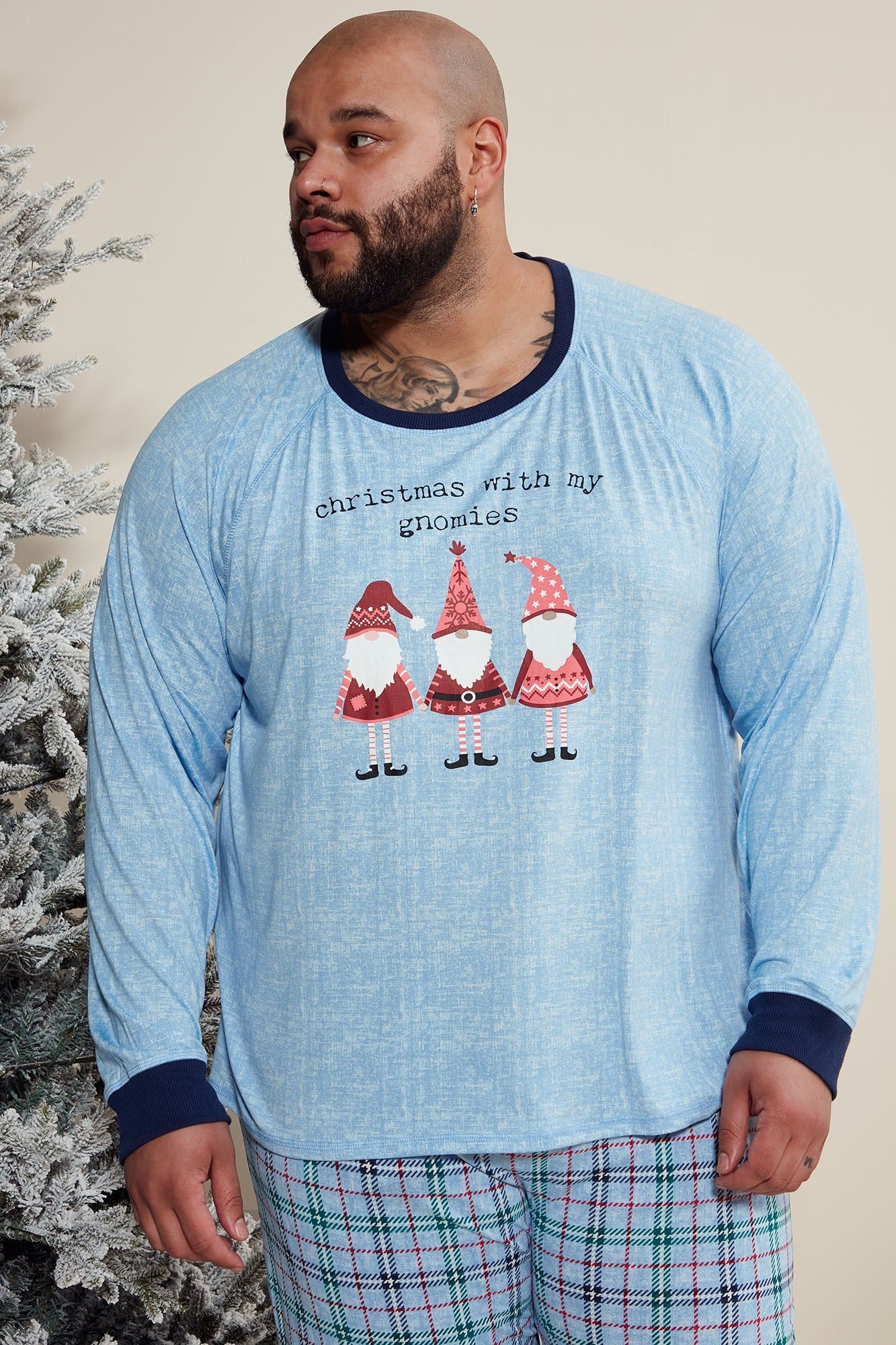 Holidays With My Gnomies Holiday PJ Set - Blue/combo sold by Fashion Nova product image thumbnail 5