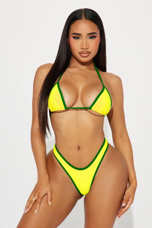 Trixie Triangle 2 Piece Bikini - Green/combo sold by Fashion Nova