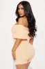 Sienna Snatched Romper - Peach sold by Fashion Nova