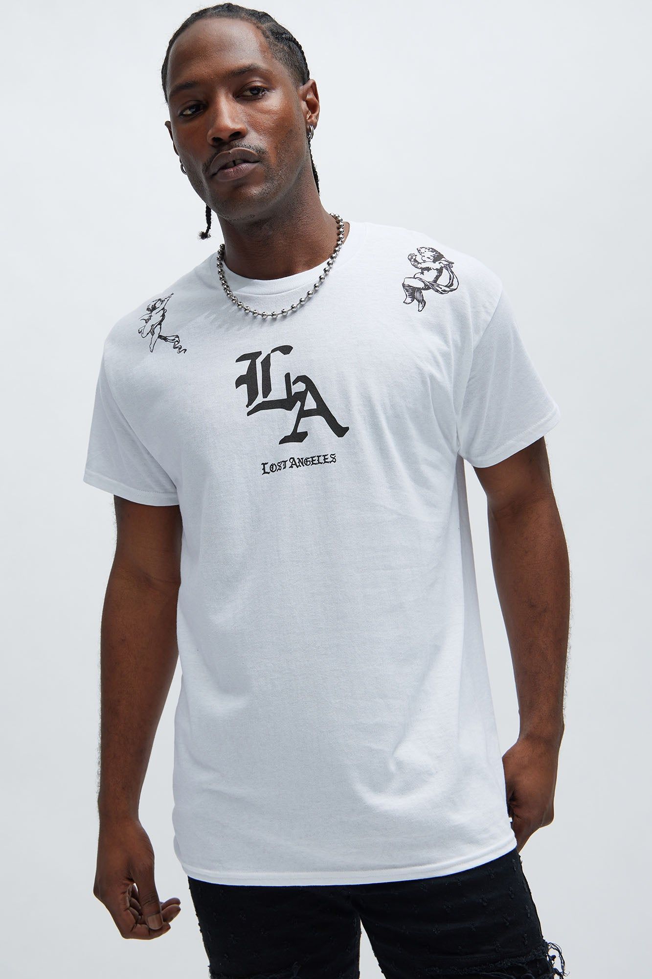 Lost Angeles LA Short Sleeve Tee - White sold by Fashion Nova