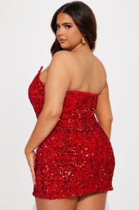 Glamour Sequin Mini Dress - Red sold by Fashion Nova