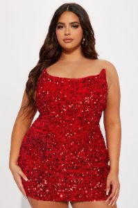 Glamour Sequin Mini Dress - Red sold by Fashion Nova