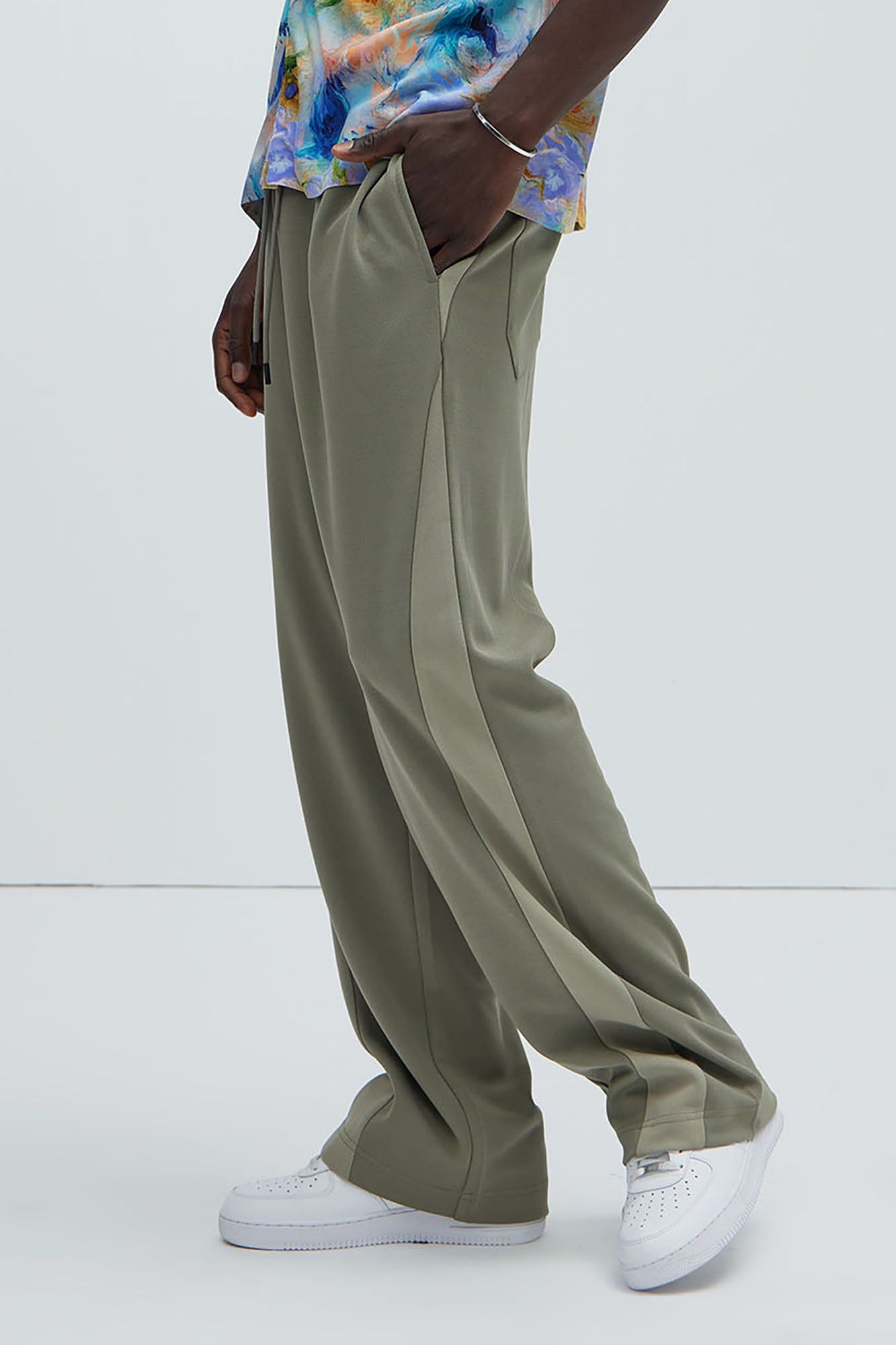 Hopper Relaxed Track Pants - Olive sold by Fashion Nova