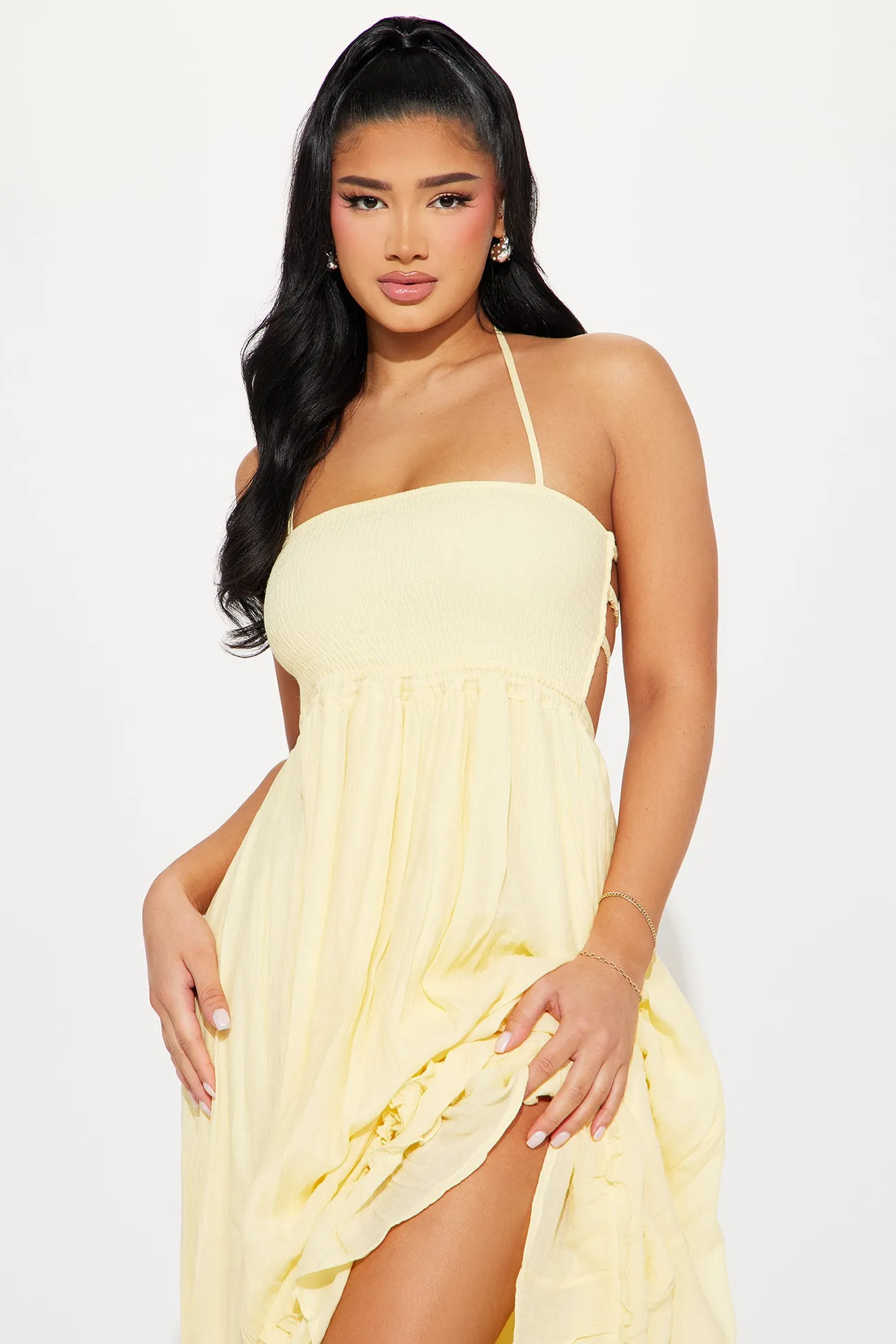 Hayley Halter Maxi Dress - Yellow sold by Fashion Nova product image thumbnail 2