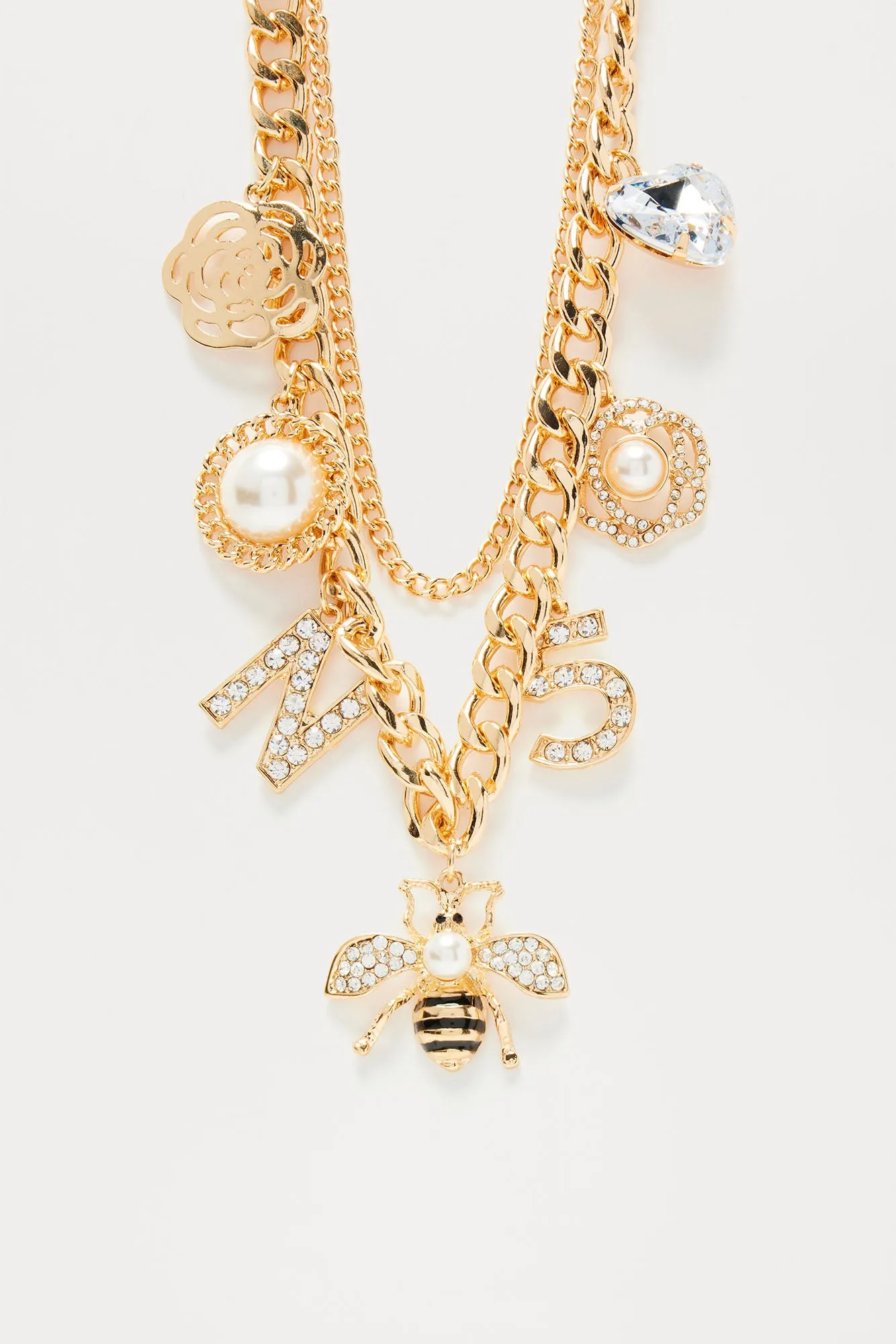 The Best Charms Necklace - Gold sold by Fashion Nova