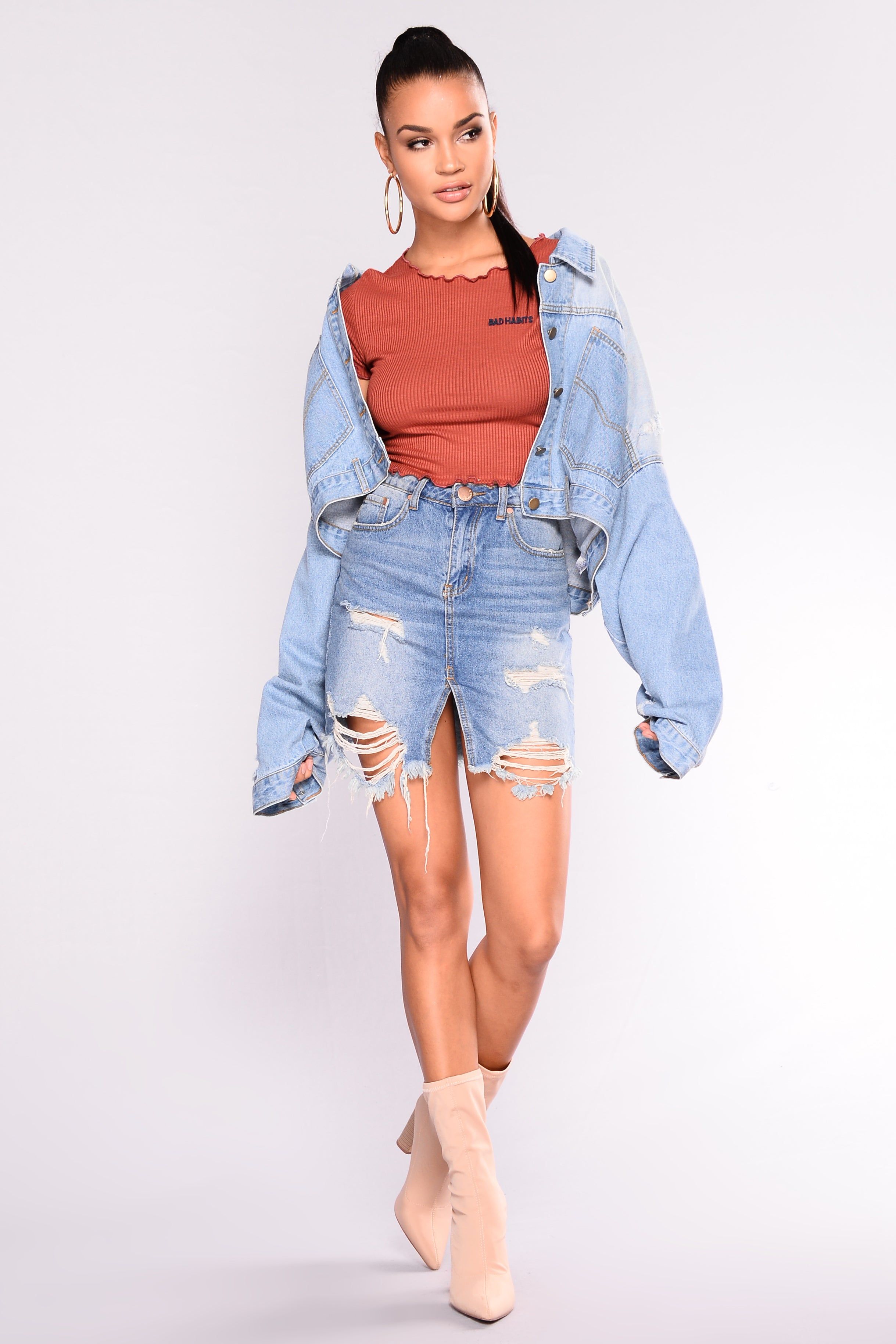 Bad Habits Graphic Top - Rust sold by Fashion Nova product image thumbnail 2