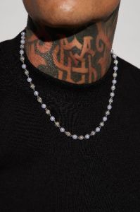 Iced Pearl Chain Necklace - Silver sold by Fashion Nova