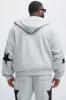 Tyson Stars Oversized Hoodie - Heather Grey sold by Fashion Nova