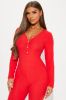 Finesse PJ Jumpsuit Onesie - Red sold by Fashion Nova