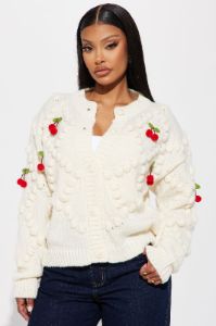 Cherry Time Cardigan - Cream sold by Fashion Nova