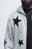 Tyson Stars Oversized Hoodie - Heather Grey sold by Fashion Nova