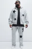 Tyson Stars Oversized Hoodie - Heather Grey sold by Fashion Nova