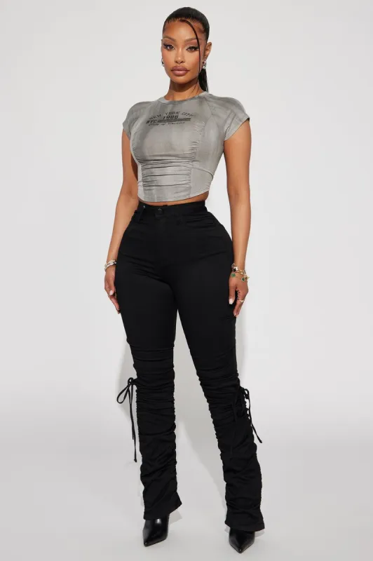 Not Your Average Angel Stacked Pant - Black sold by Fashion Nova