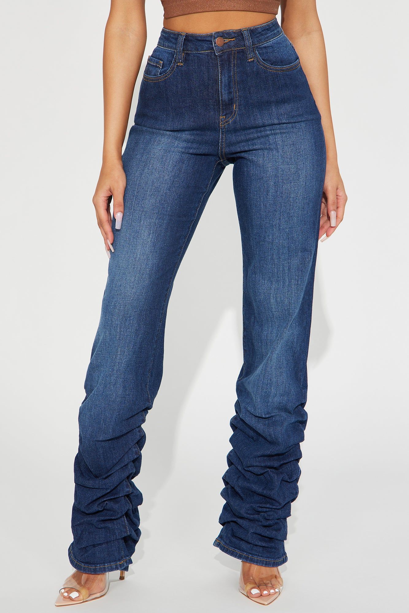 What's To Come Stacked Straight Leg Jeans - Dark Wash sold by Fashion Nova product image thumbnail 2