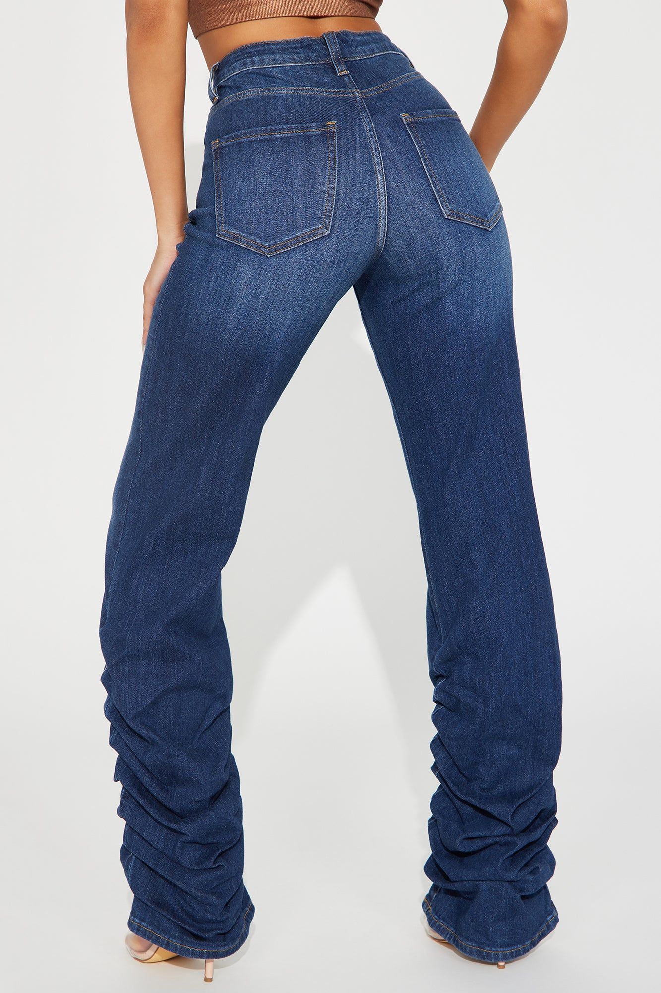 What's To Come Stacked Straight Leg Jeans - Dark Wash sold by Fashion Nova product image thumbnail 3