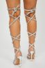 Party All Night Long Wrap Up Heeled Sandals - Silver sold by Fashion Nova