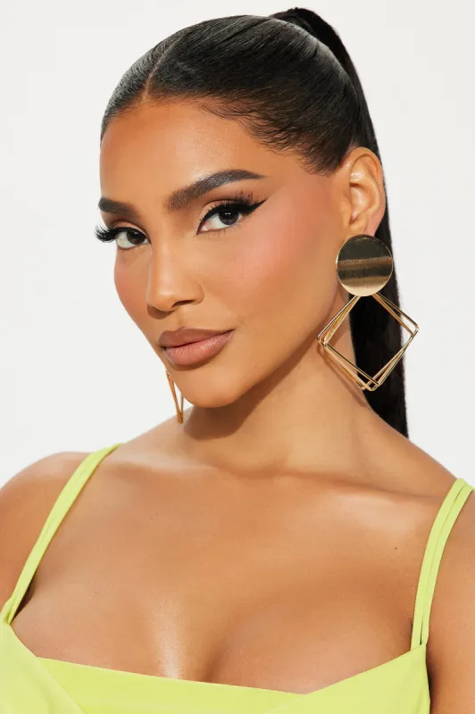 Never As It Seems Earrings - Gold sold by Fashion Nova