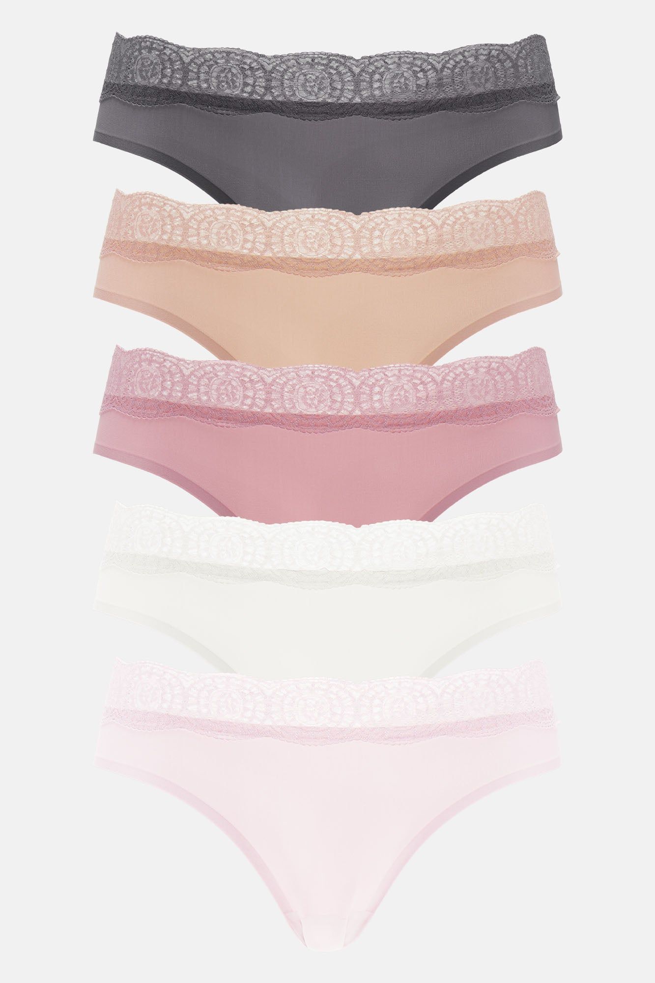 Crush On You Hipster 5 Pack Panties - Pink/combo sold by Fashion Nova