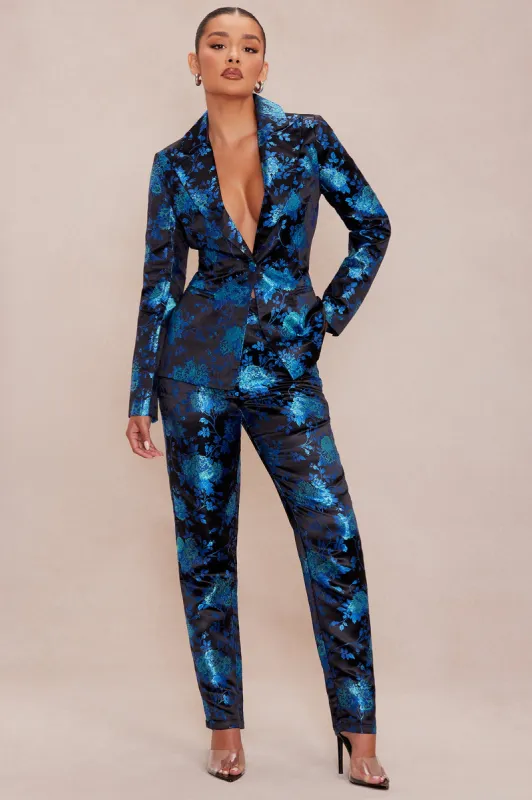 Valencia Jacquard Suit Set - Blue sold by Fashion Nova