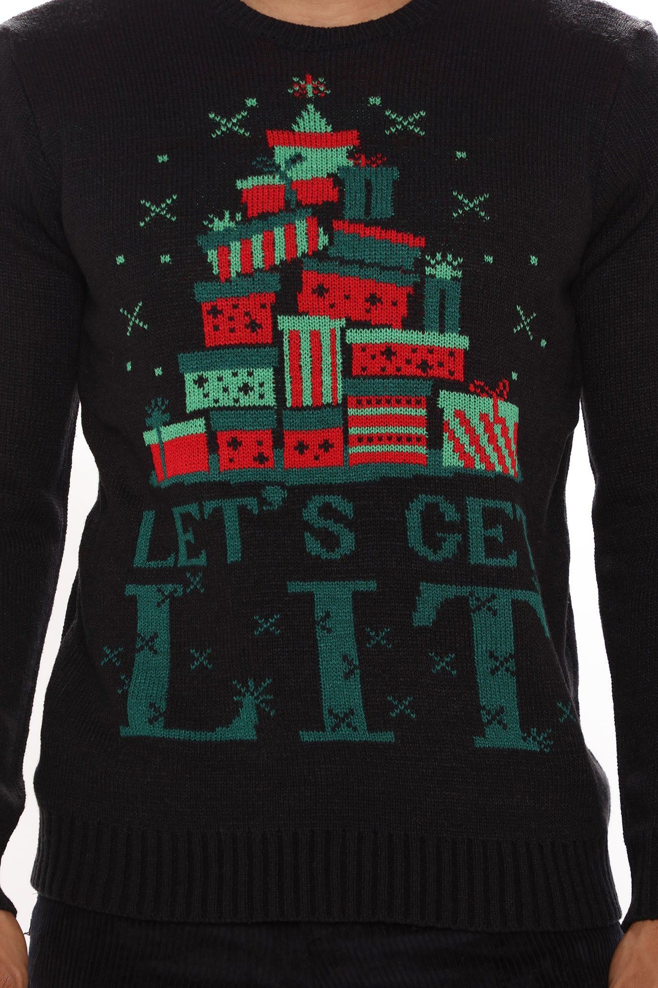 Let's Get Lit Holiday Sweater - Black/combo sold by Fashion Nova product image thumbnail 5