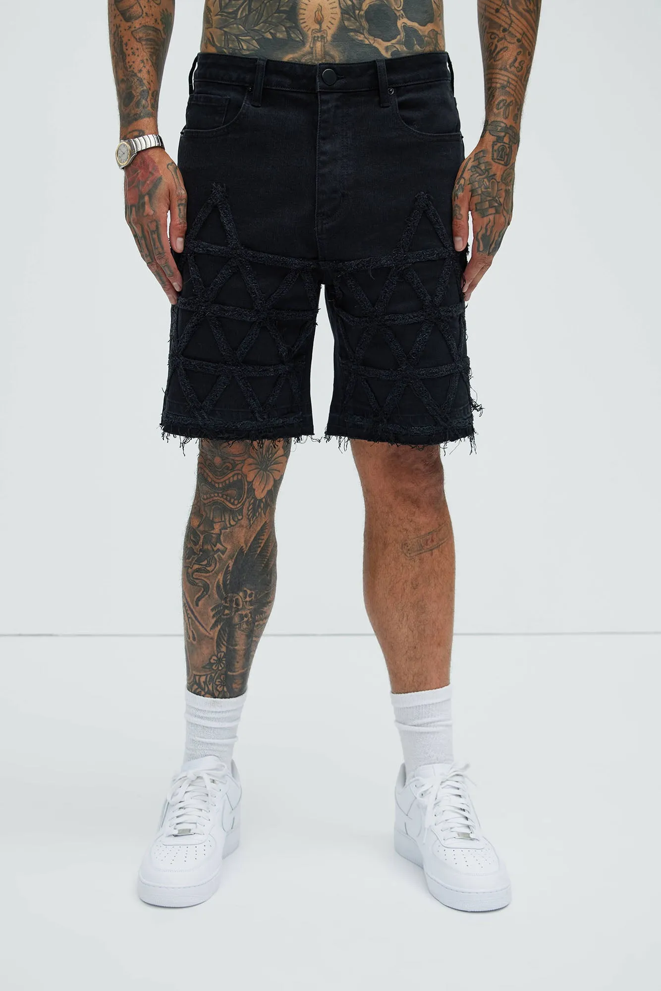 Interstellar Relaxed Denim Shorts - Black sold by Fashion Nova