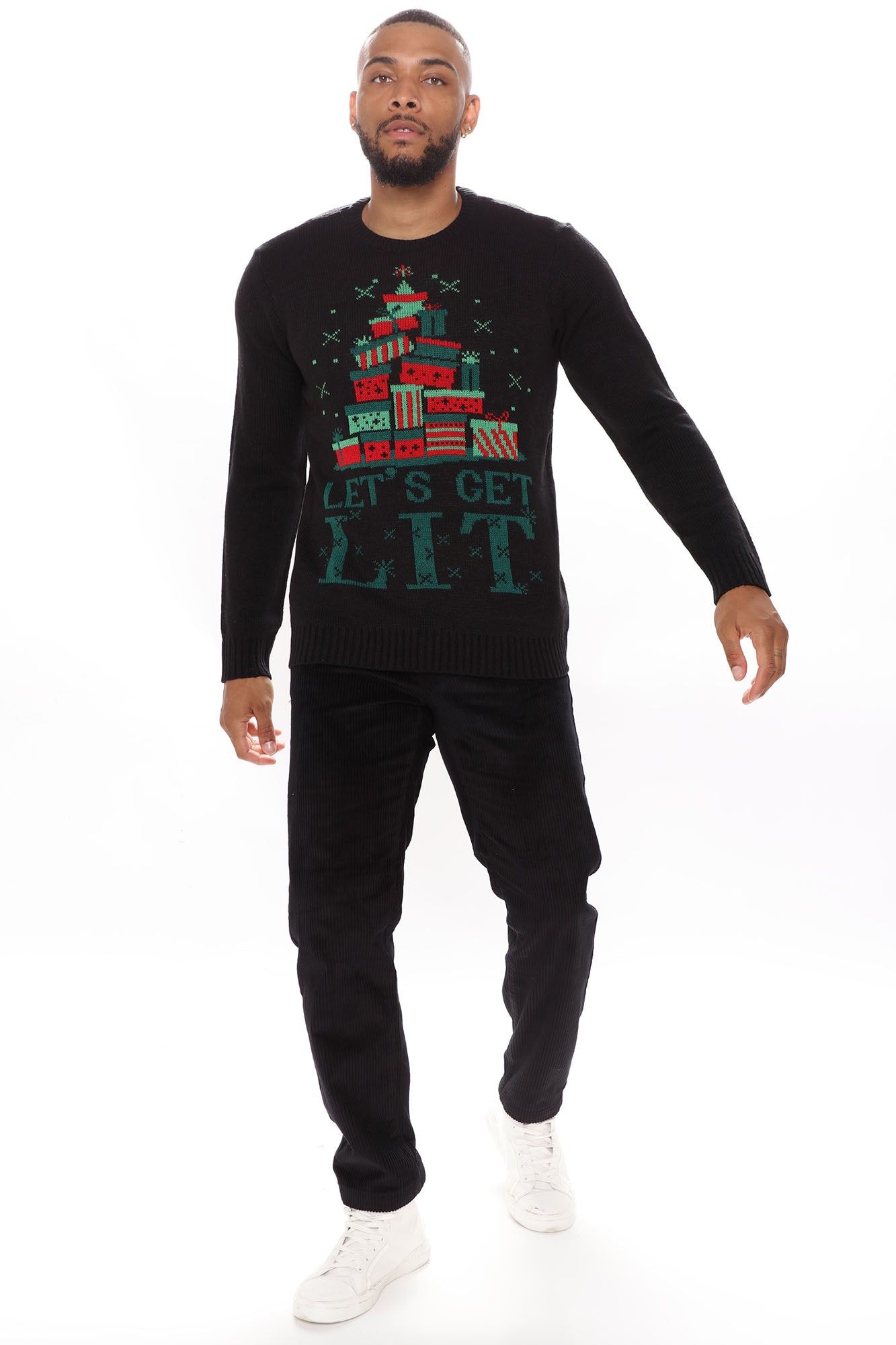 Let's Get Lit Holiday Sweater - Black/combo sold by Fashion Nova product image thumbnail 2