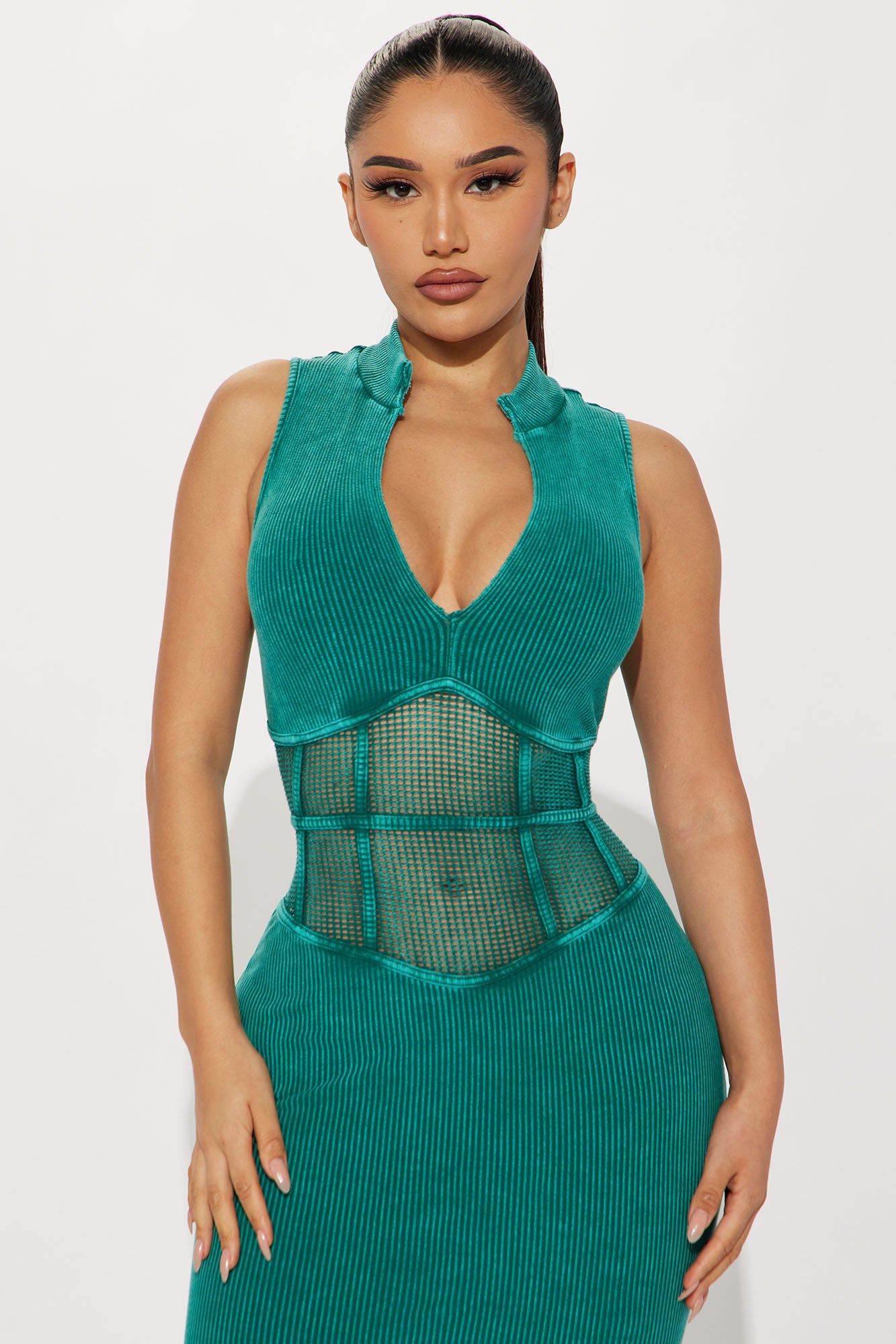 Regina Ribbed Midi Dress - Kelly Green sold by Fashion Nova product image thumbnail 2