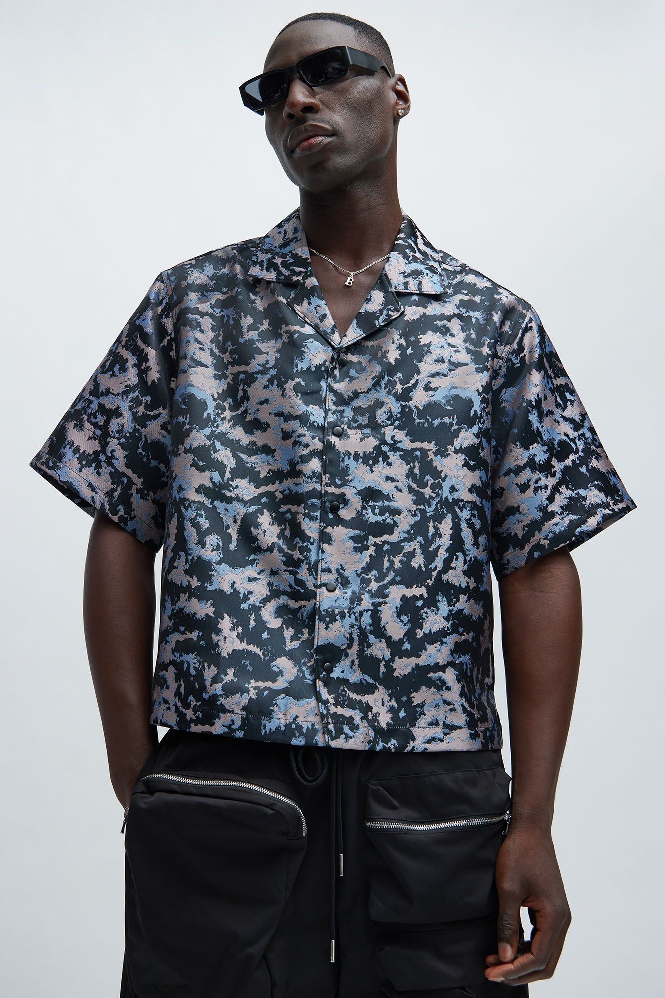 Theo Shirt - Blue/combo sold by Fashion Nova