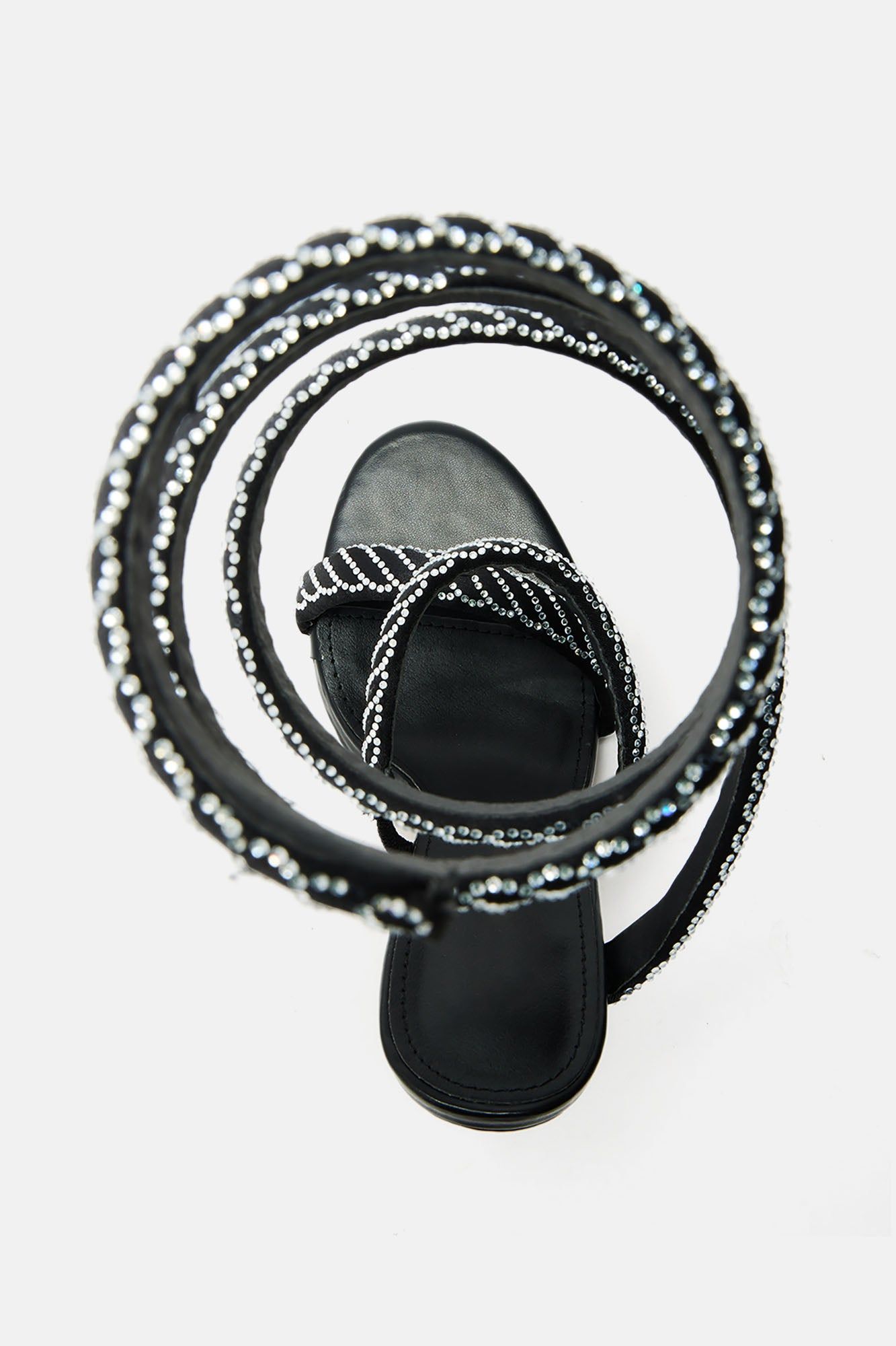 Playing Hard To Get Wrap Up Heeled Sandals - Black sold by Fashion Nova product image thumbnail 5