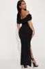 Sofia Off Shoulder Maxi Dress - Black sold by Fashion Nova