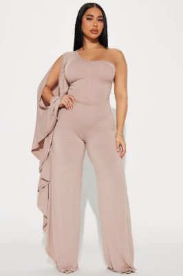 Joslin Jumpsuit - Taupe sold by Fashion Nova