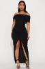 Sofia Off Shoulder Maxi Dress - Black sold by Fashion Nova