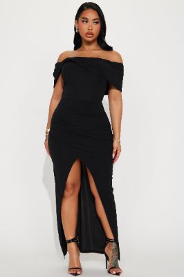 Sofia Off Shoulder Maxi Dress - Black sold by Fashion Nova