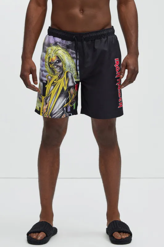 Iron Maiden Swim Trunks - Black sold by Fashion Nova