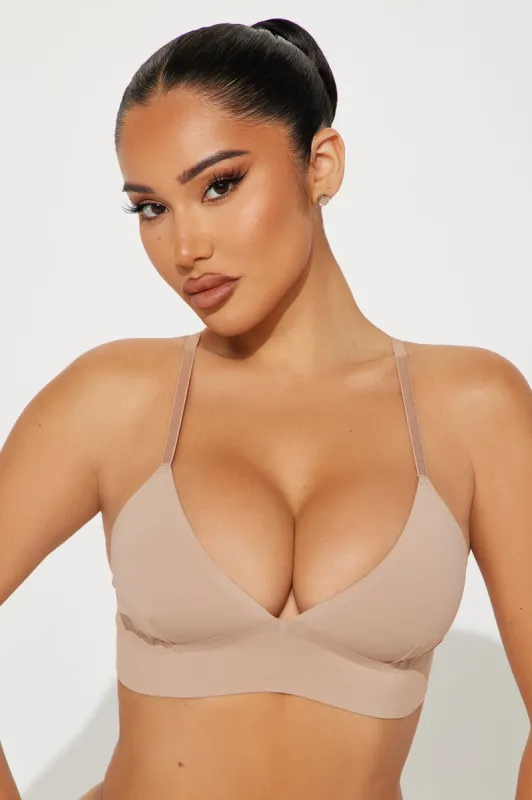 Barely There Micro Shine Longline Bralette - Taupe sold by Fashion Nova