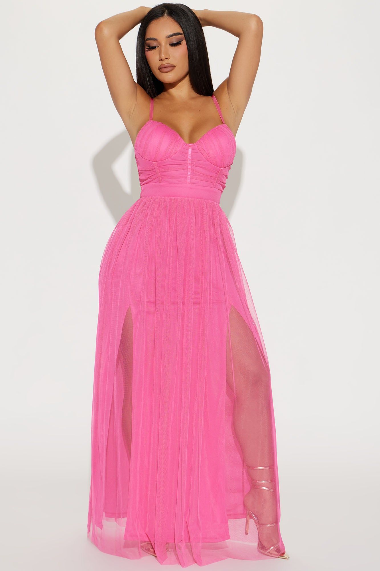 Sweet Memories Tulle Maxi Dress - Hot Pink sold by Fashion Nova