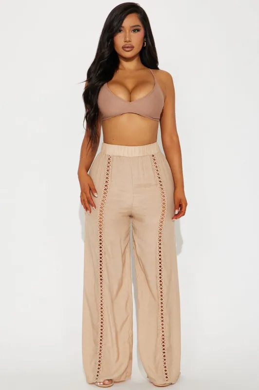 Grecian Sea Breeze Cover Up Pants - Tan sold by Fashion Nova