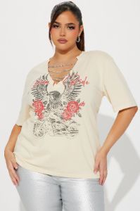 Ride Or Die Graphic Tee - Beige sold by Fashion Nova