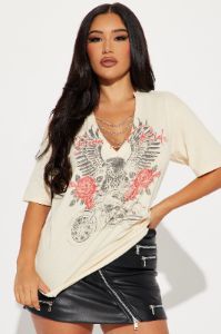 Ride Or Die Graphic Tee - Beige sold by Fashion Nova