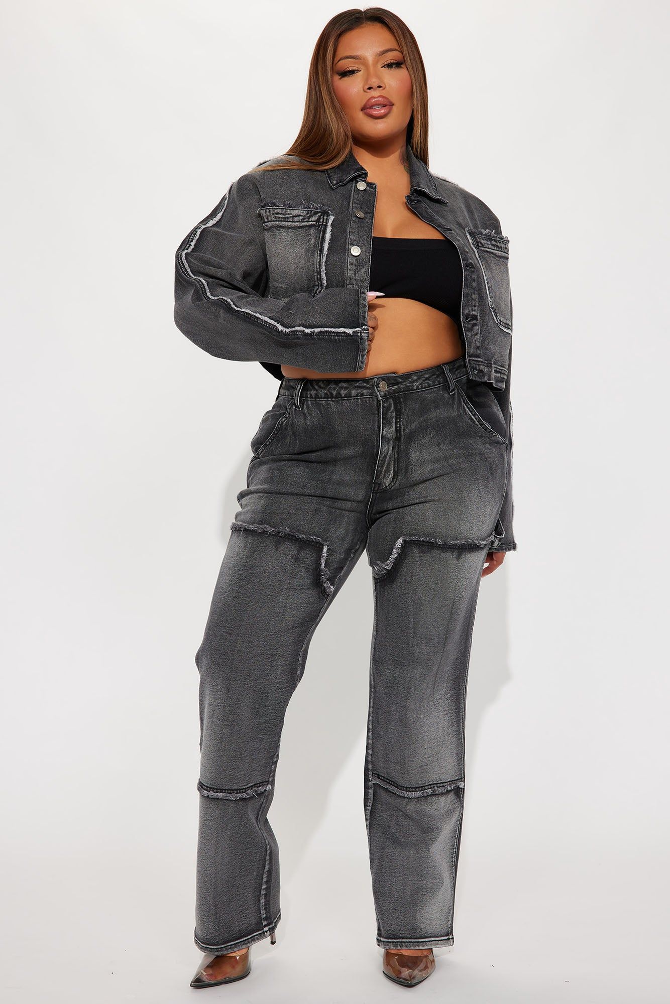High Alert Crop Denim Jacket - Black Wash sold by Fashion Nova product image thumbnail 5
