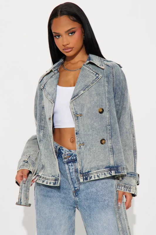 All Around Town Denim Coat - Light Wash sold by Fashion Nova