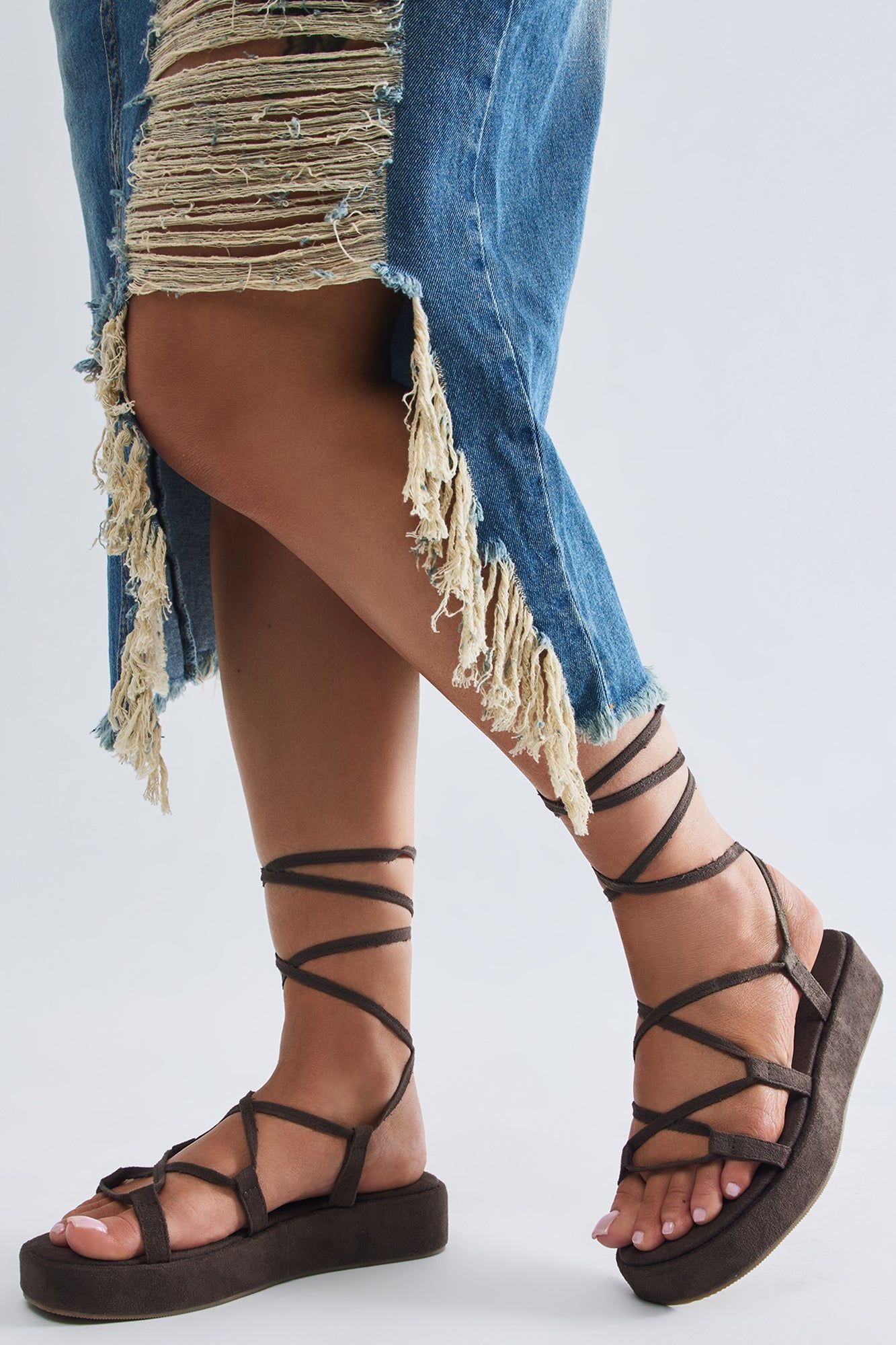 Feeling Good Strappy Sandals - Chocolate sold by Fashion Nova