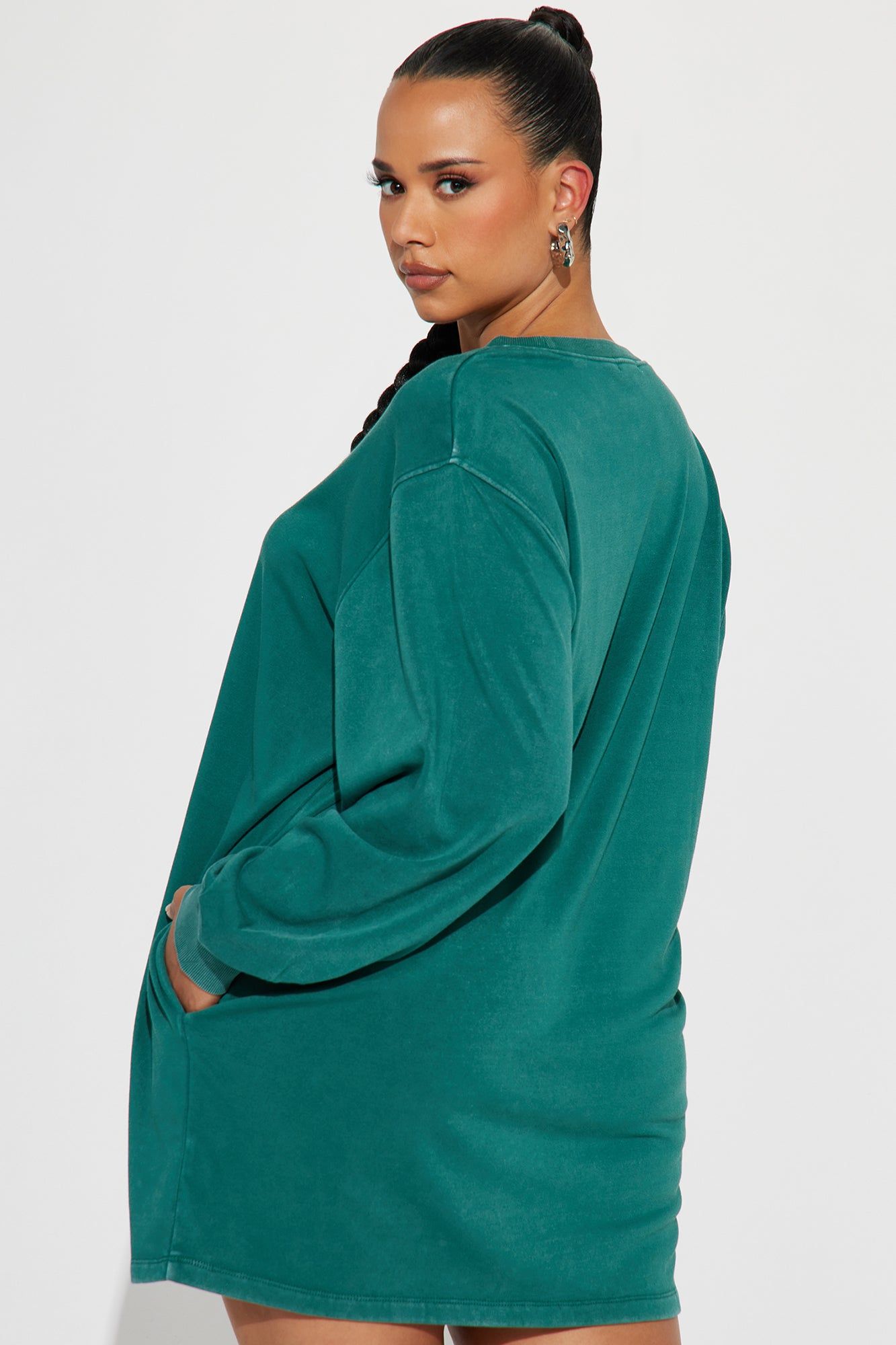 Sweat It Out Sweatshirt Mini Dress - Green sold by Fashion Nova product image thumbnail 6